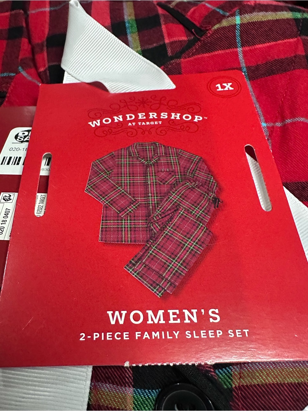 Wondershop Women's 1X Family Sleep 2 Pc Red Green Black Tartan Plaid - Picture 1 of 15